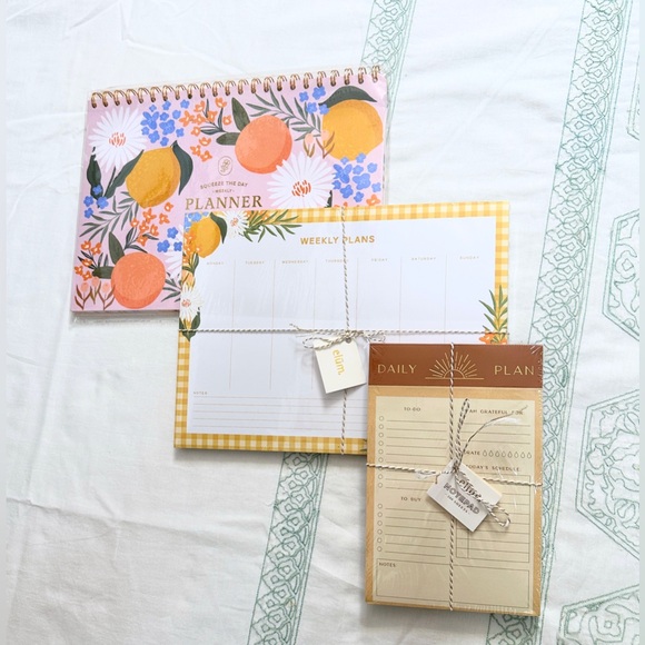 NWT Elūm Designs Stationery Planning Trio Set - Citrus Florals - Set of 3 - Picture 6 of 15